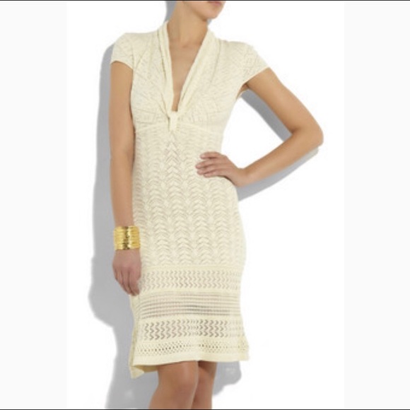 Catherine Malandrino Dresses & Skirts - Catherine Malandrino Ivory Pointelle Knit Dress